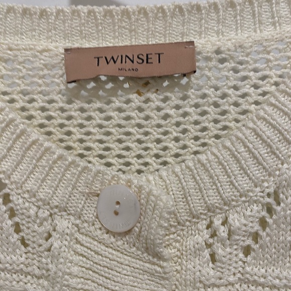 Twinset Cream Cardigan Sweater - Picture 5 of 6